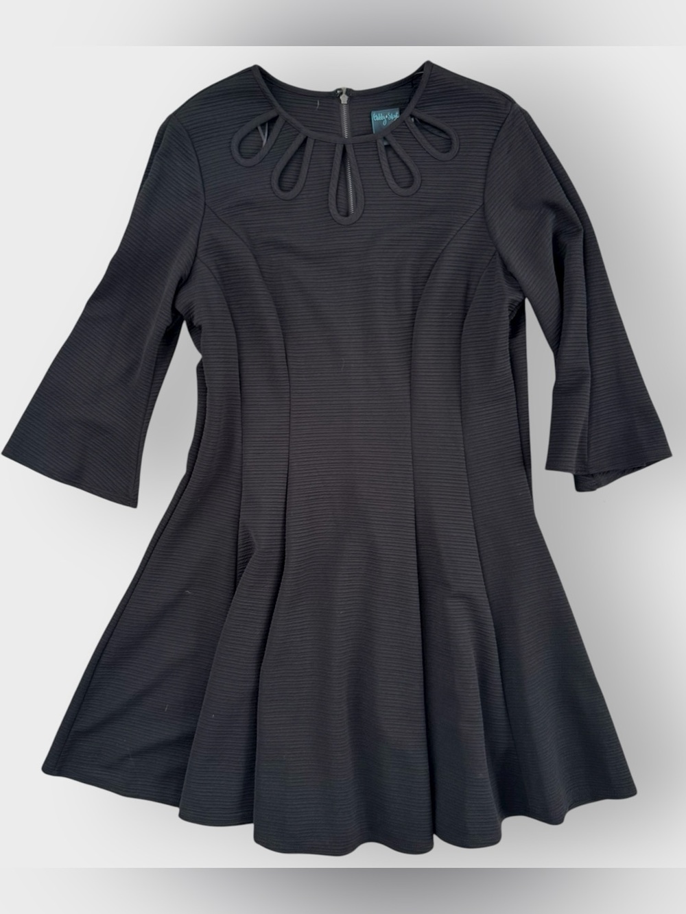 Black Keyhole Neck Fit & Flare Dress - Picture 3 of 6